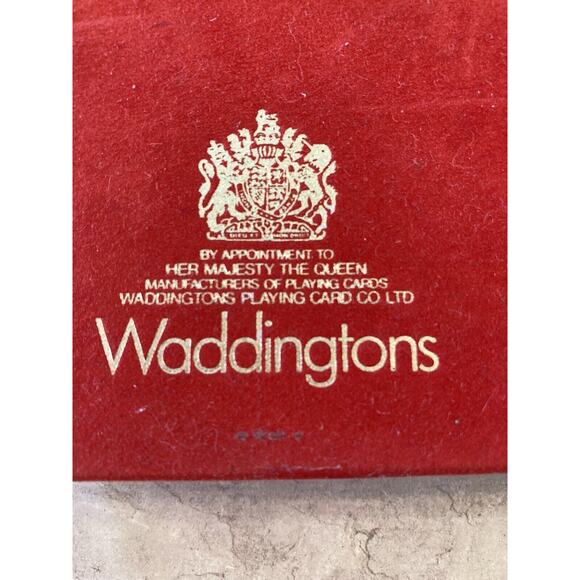 Vtg Waddingtons Playing Cards Velvet Box 54 Card Set Mascot Pencils Case Bridge - Picture 7 of 16